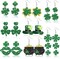 8 Pairs St. Patrick's Day Earrings for Women Acrylic Stud Irish Shamrock Dangle Earrings Green Hat Gold Pot Four Leaf Clover Earrings for Festival St Patty's Jewelry